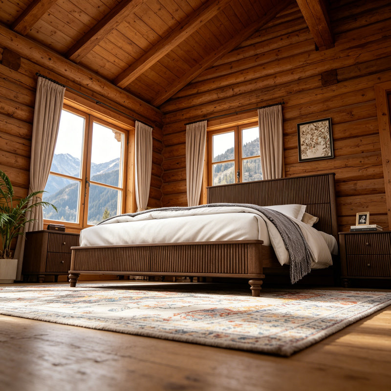 Solid Wood Bed Frame,King
