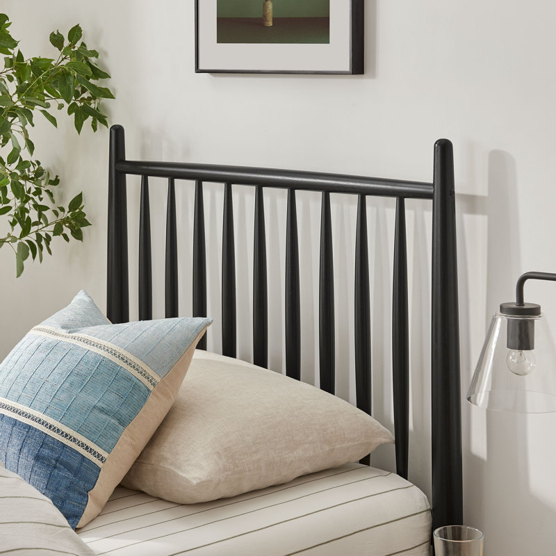 Zane Twin Size Spindle Bed Frame In Black, Twin, Black