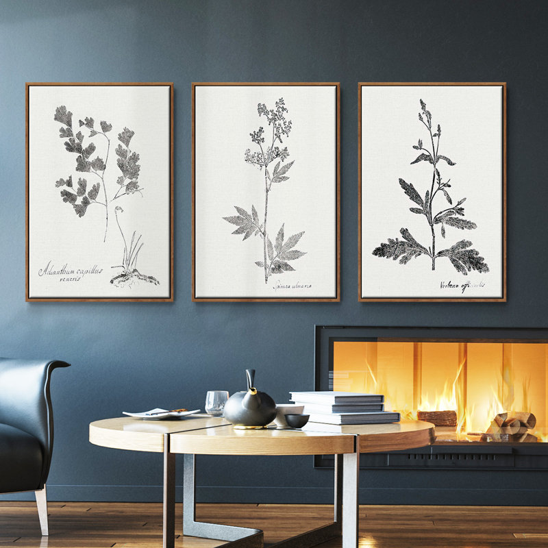 Botanical Imprint I 3 pièces, Noyer, H 27 po x l 54 po
