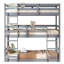 Lit simple superposé gris en bois d'hévéa-1071889745