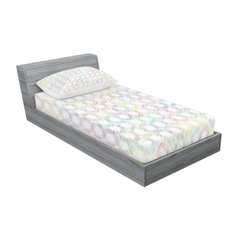 Ensemble de draps à motif géométrique grunge, Ensemble de draps pour lit simple TG avec drap-hou
