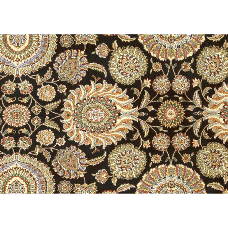High-Quality Hand-Knotted Black Area Rug
