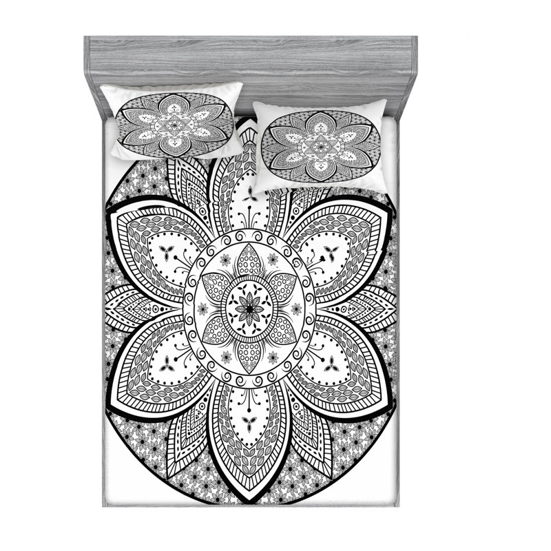Microfiber Paisley Sheet Set, Full/Double Sheet Set with Fitted Sheet