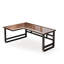 Bureau en bois massif en forme de L brun noyer + noir-2033757850