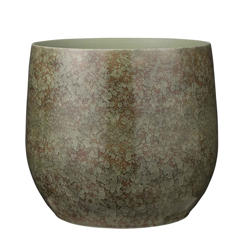 Oliver Pot Round , Green, 31cm H x 33cm W x 33cm D