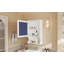 Armoire de rangement murale pour salle de bain avec miroir et tablette ouverte-733085469