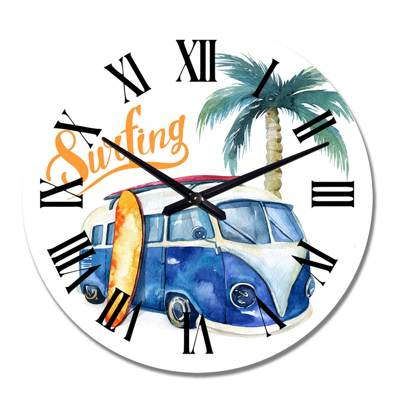 Ensemble de surf océanique - Horloge murale nautique et côtière, Moyen
