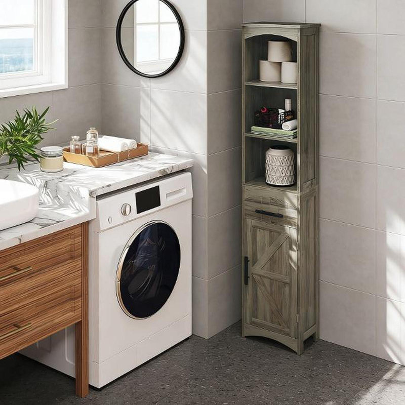 Armoire de rangement étroite et étroite pour salle de bain étroite