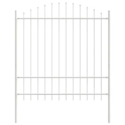 215cm H x 170cm W White Powder-Coated Steel Border Fencing