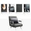 HOMCOM Single Person Folding 5 Position Convertible Sofa Bed Sleeper Chair Chaise Lounge Couch W/Pillow & Steel Frame