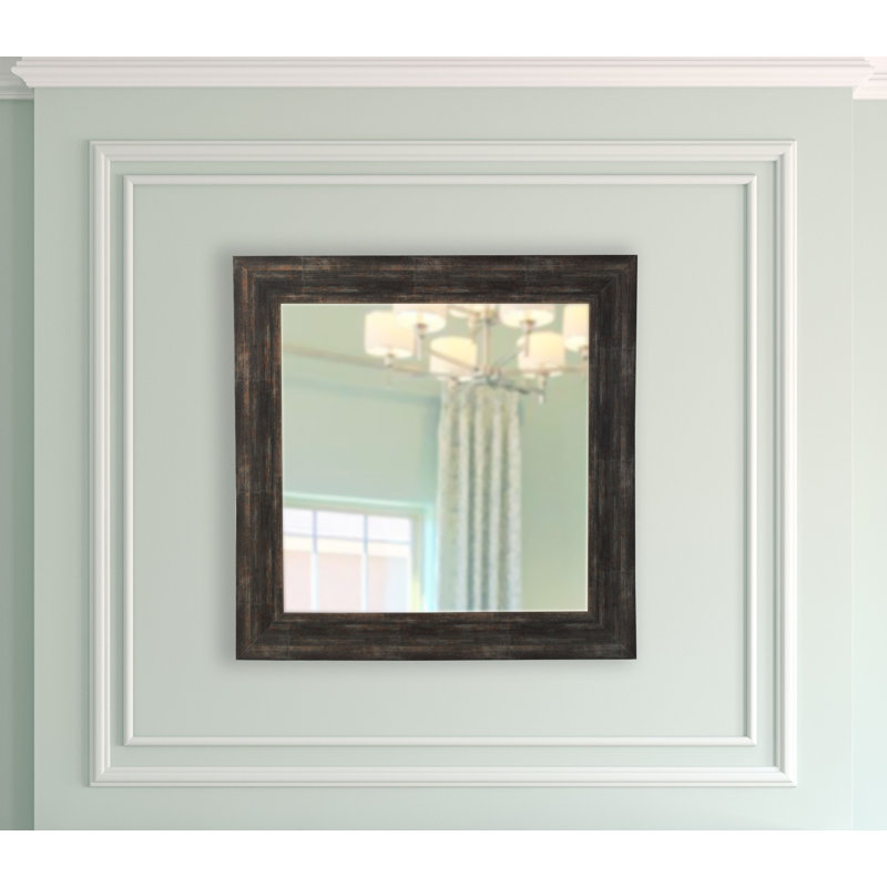 Engineered Wood Flat Wall Mirror, 17.5" H x 17.5" W