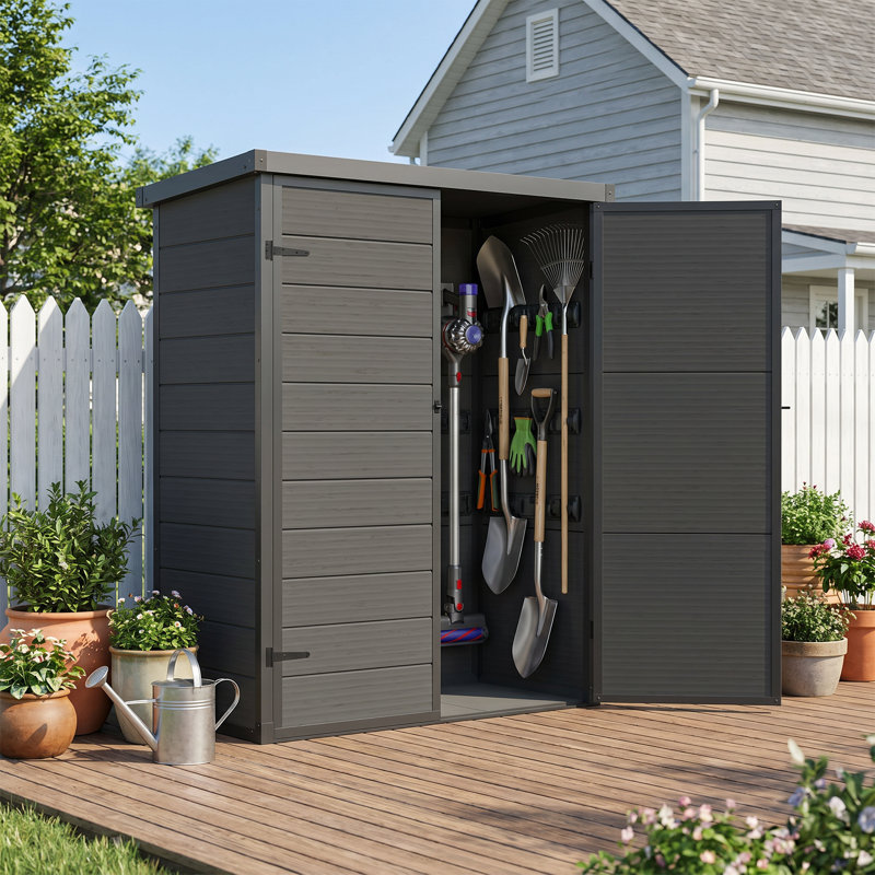 Resin Outdoor Storage Shed, Black