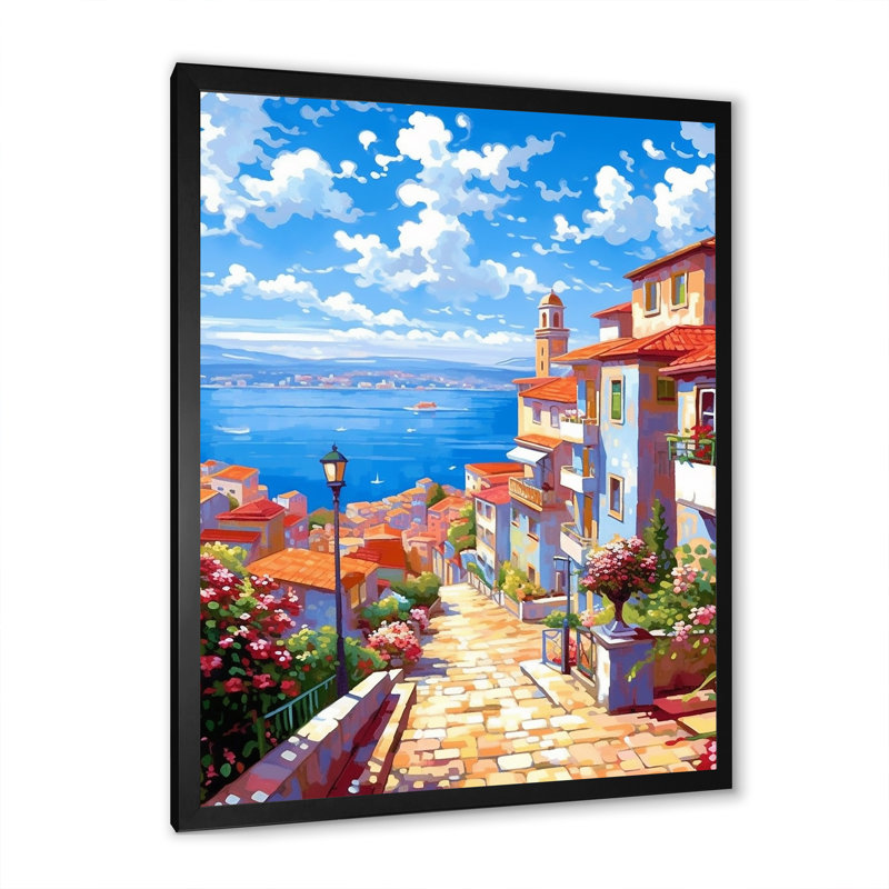 «Beautiful Scenery In Italy II», reproduction sur toile, Cadre photo noir, H 40 po x l 30 po x P 1,5 po