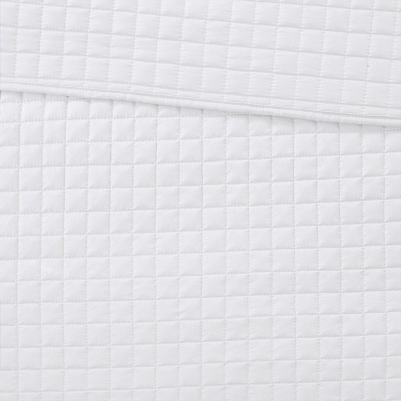 Ensemble de courtepointe réversible 3 pièces White King / Cal King, Blanc cassé