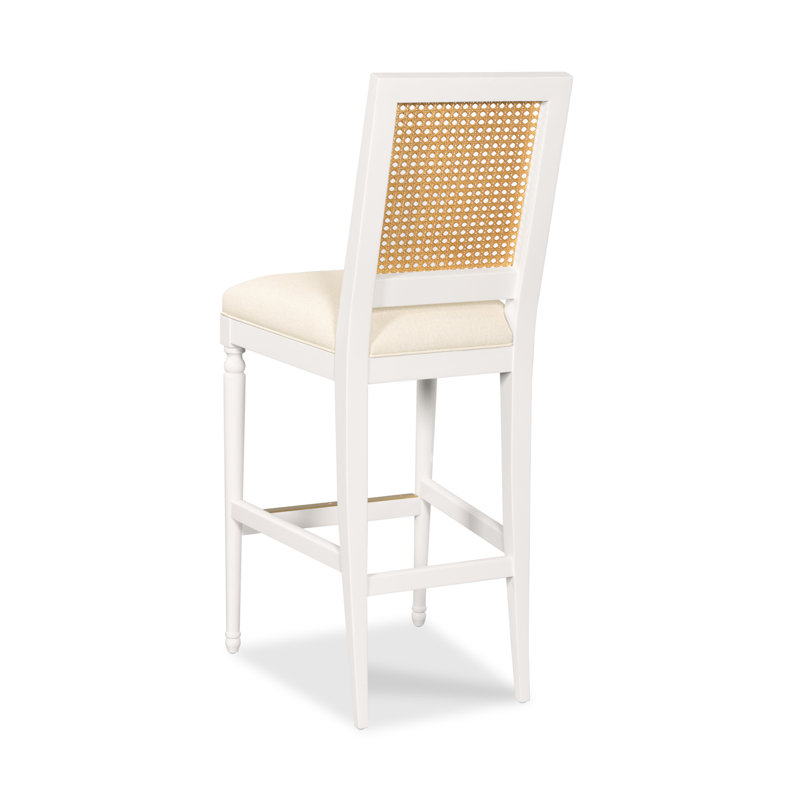 Upholstered Stool with Solid Wood Frame, Bar Stool (31" Seat Height)