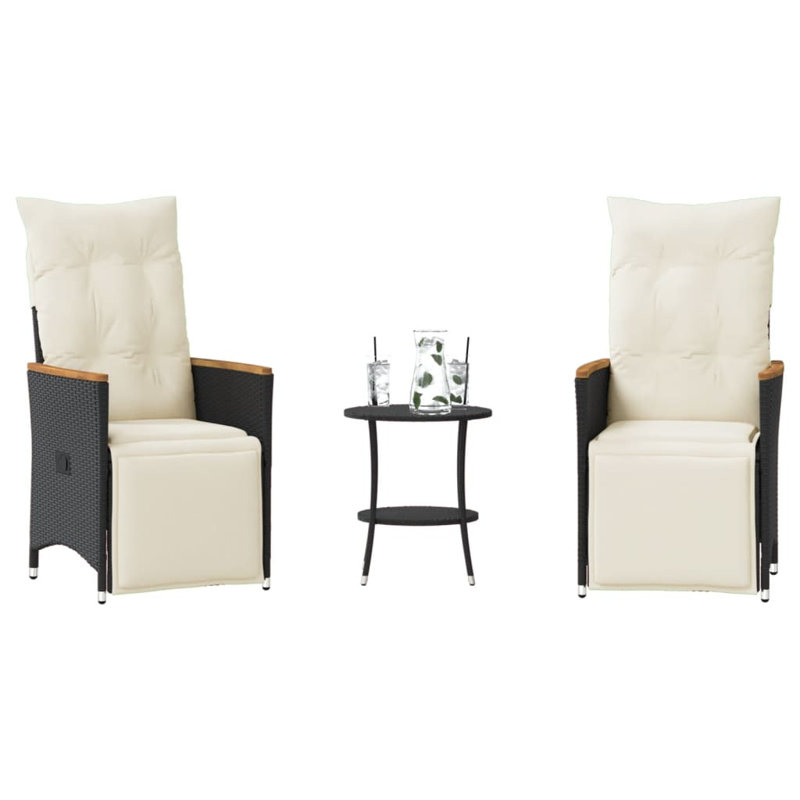 Bistro Set White, Cream, Black