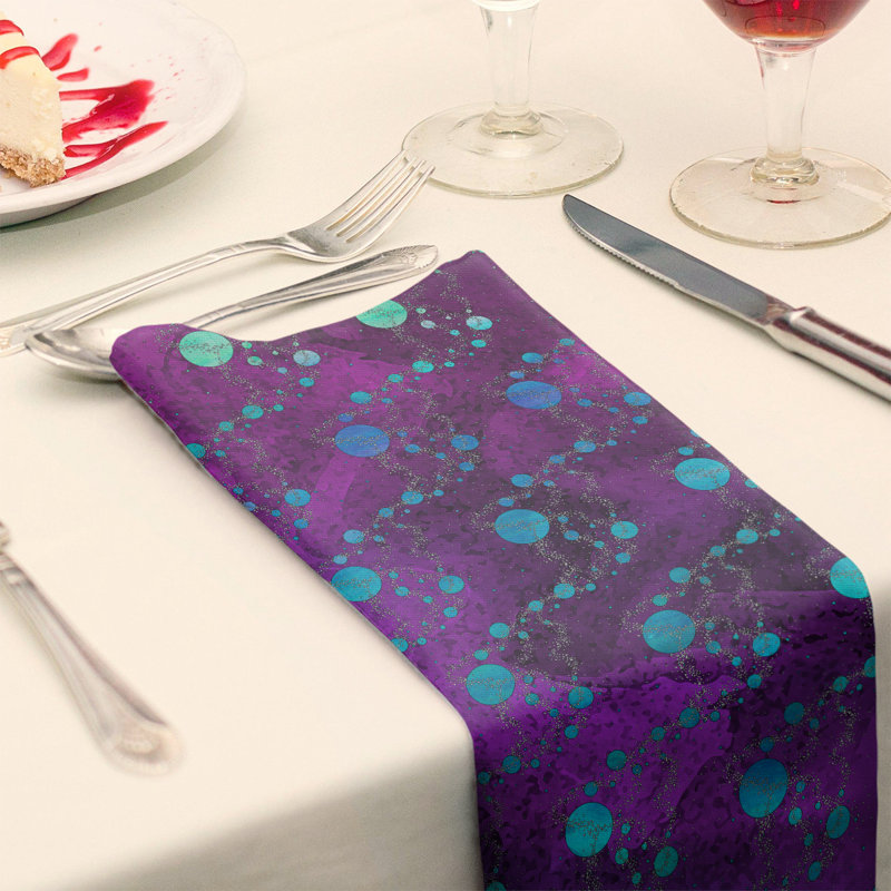 Serviette de coton de planètes stars, H 0,1 po x l 22 po x P 22 po, Mauve / Bleu, Sergé de polyester