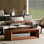 Table basse 43,3 po à plateau relevable moderne en placage de bois massif