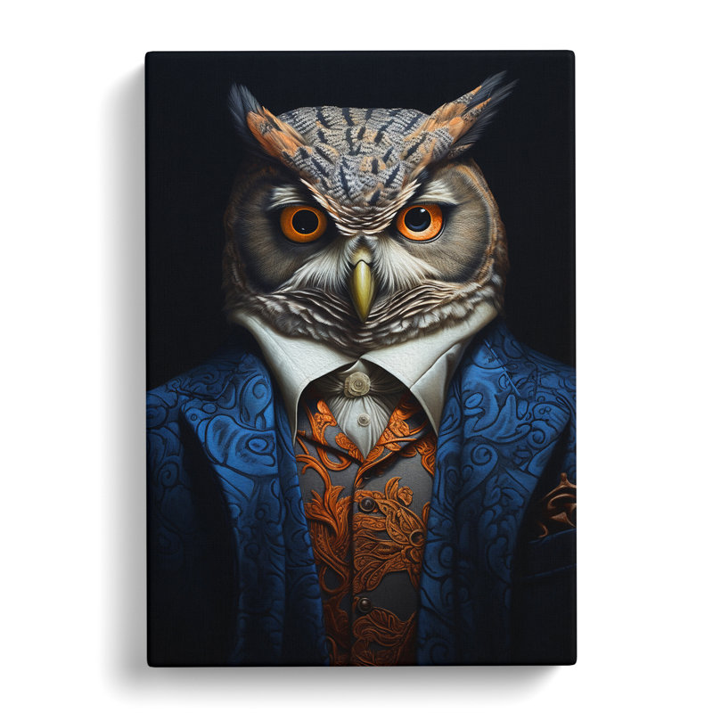Owl Neo-Plasticism - No Frame Print, 60cm H x 40cm W x 3cm D