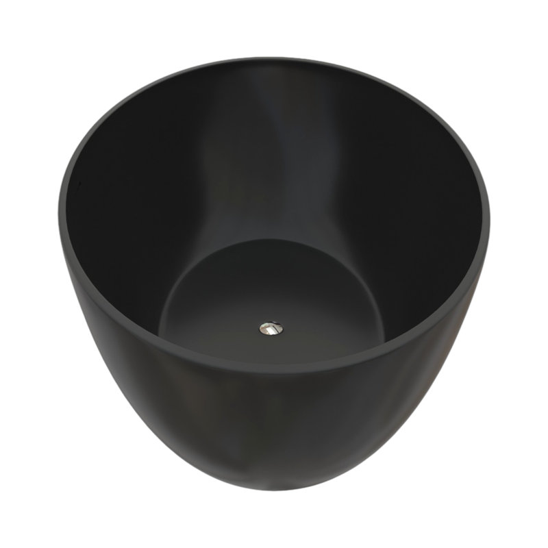 67'' X 39'' Freestanding Soaking Solid Surface Stone Resin Bathtub, Matte Black
