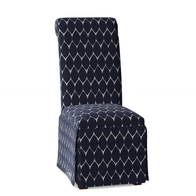 Susanna 20.25'' H Upholstered Side Chair, Black Satin, Navy