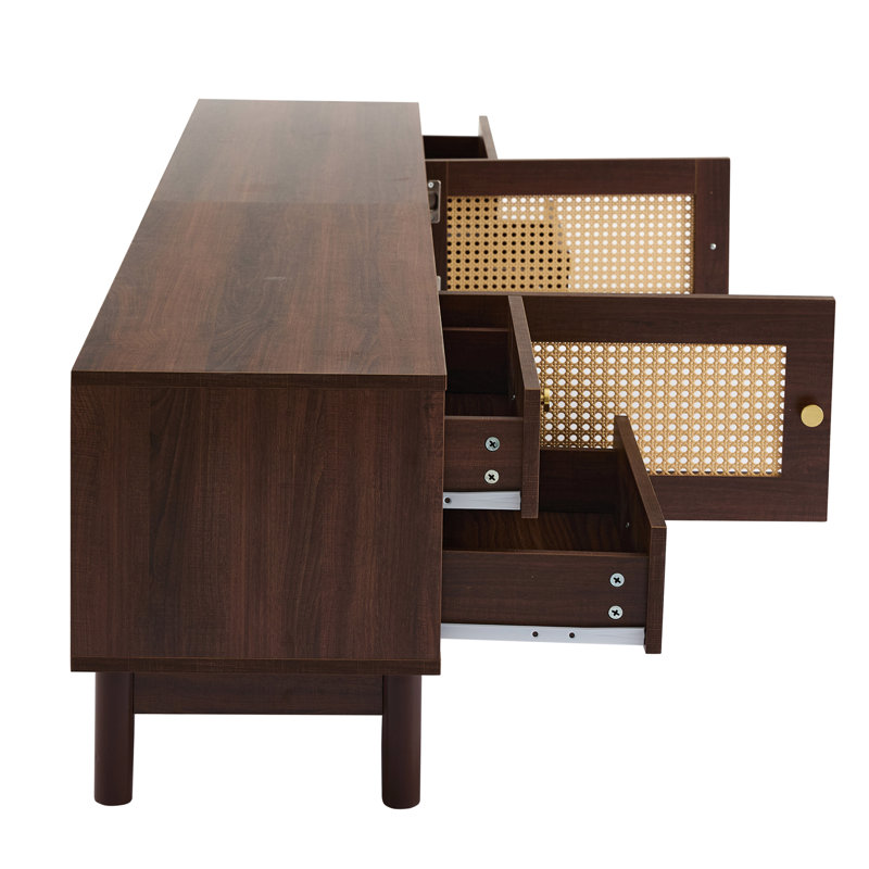 Amalyn Unfinished TV Stand for TVs up to 85" with Bio-Ethanol Fireplace Included