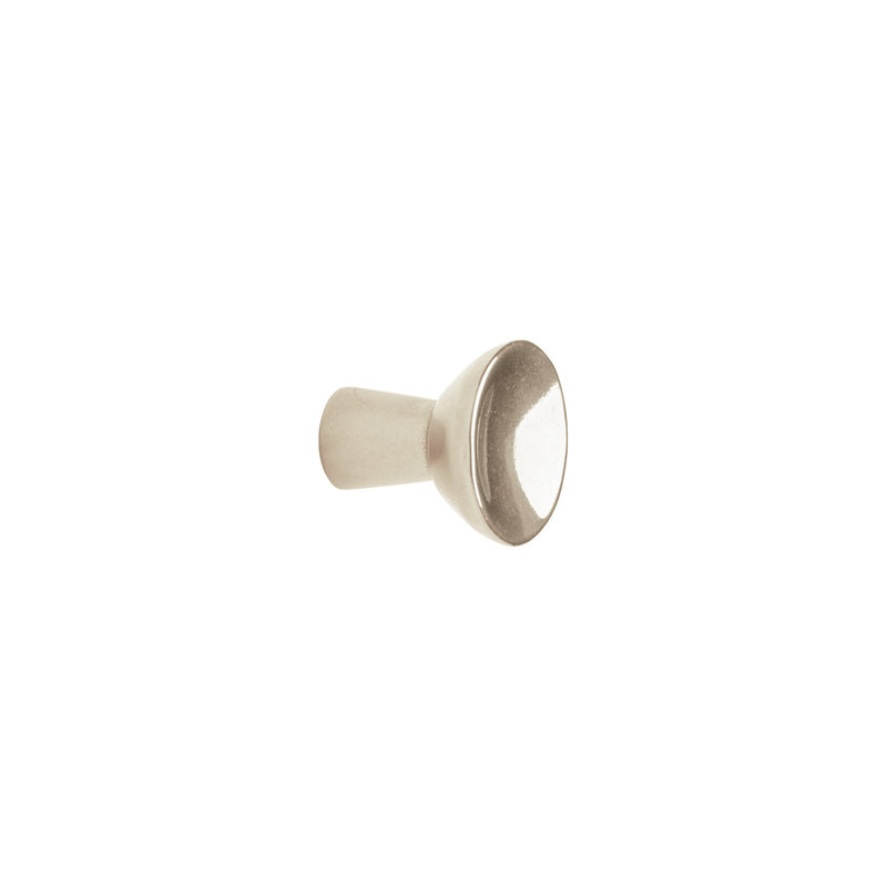 Brut Bronze Round Knob, White Bronze Light