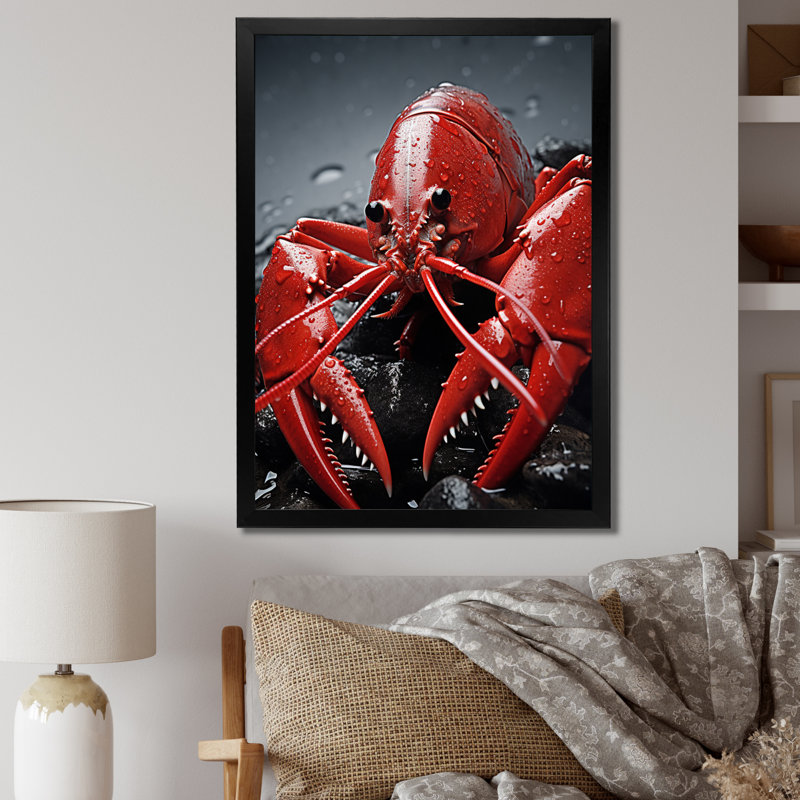 Laurelyn Crayfish Elusive Crayfish sur toile, Cadre photo noir, H 20 po x l 12 po x P 1 po