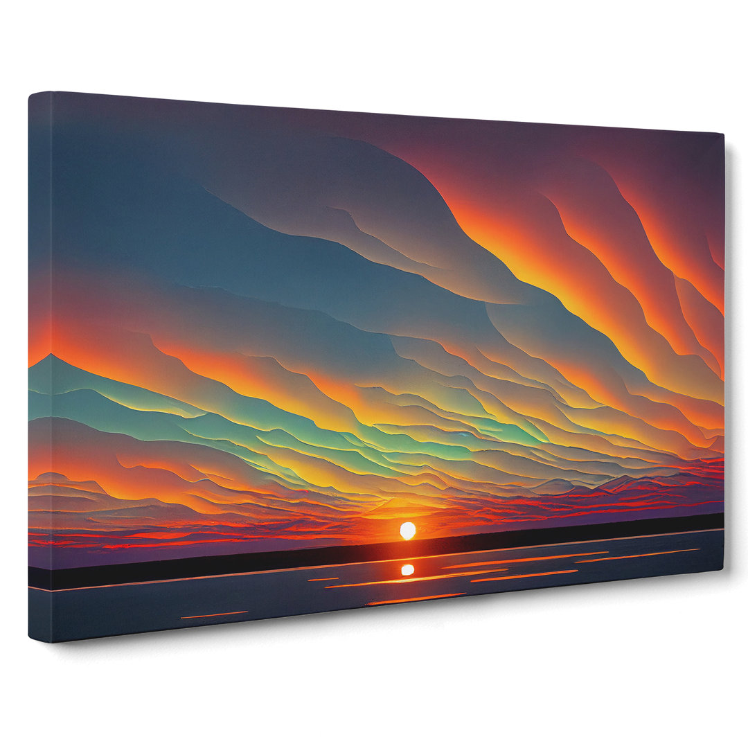 Wondrous Ocean Sunset - Wrapped Canvas