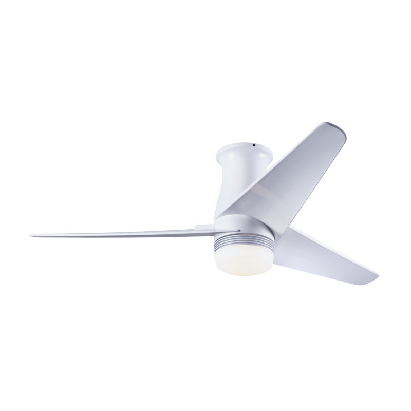 Velo 48'' Ceiling Fan with LED Lights, Gloss White, Wall Control, White