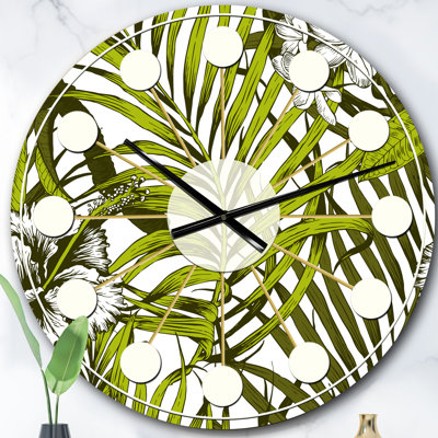 Horloge murale style tropical Mid-Century