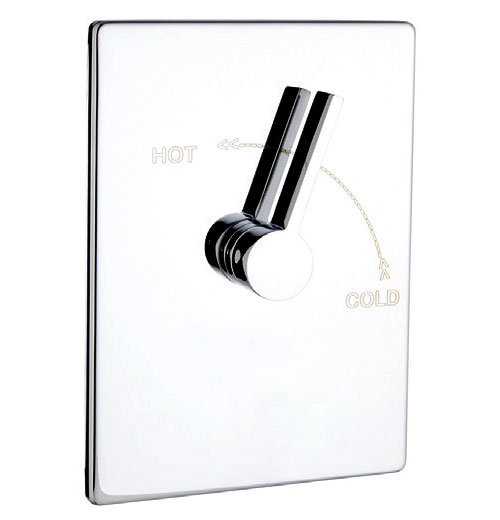 Rectangle Pressure Balance Shower Complete with Valve, Polished Chrome
