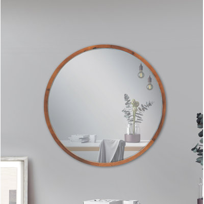 Keeso Round Wall Mirror with Hooks