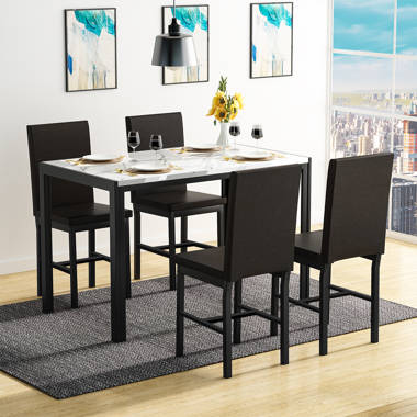 Jakahri 3 - Piece Dining Set Latitude Run® Table Top Color: White