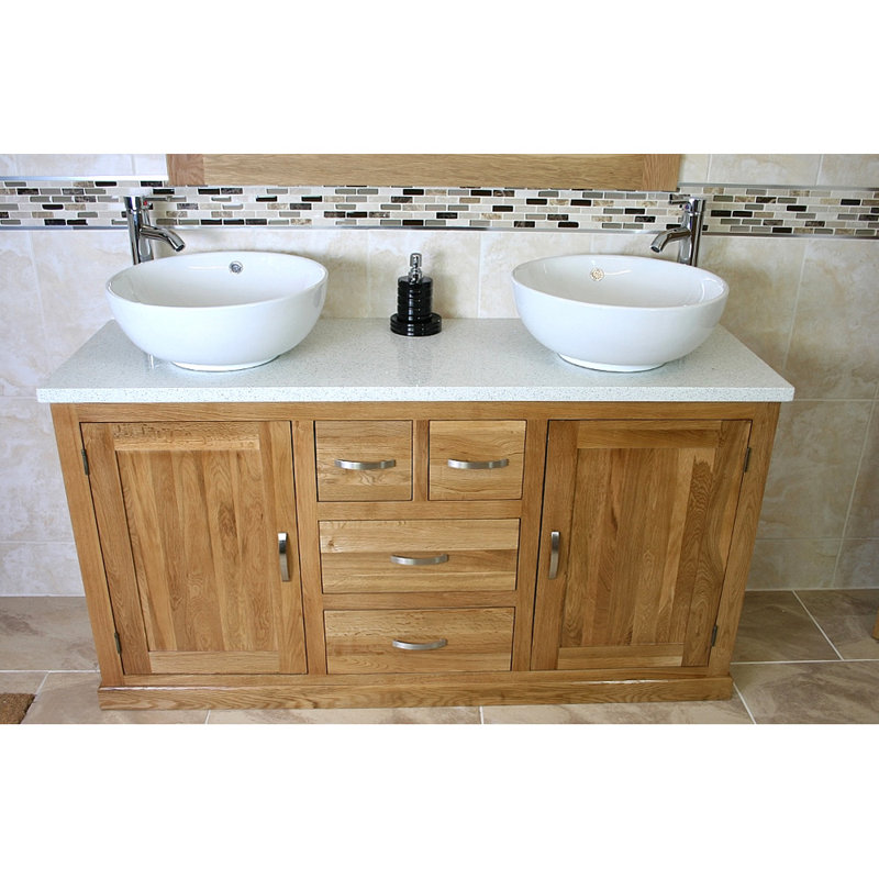 Aracely 1430mm Bathroom Vanity with Vessel Ceramic Basin, White