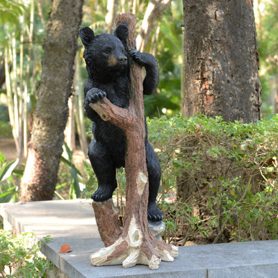 Climbing Black Bear Cub Statue