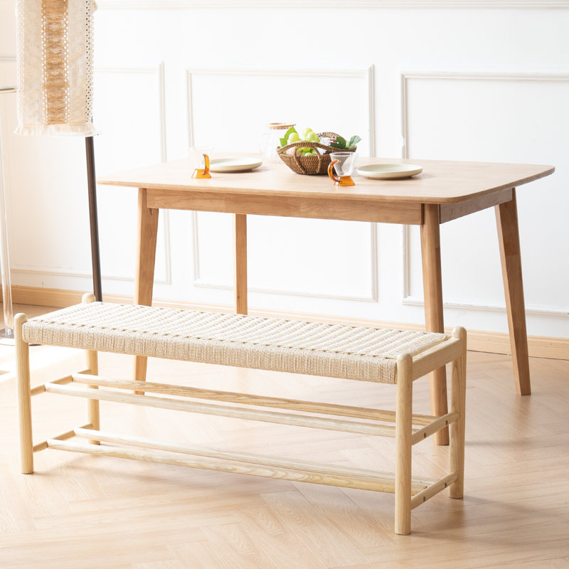 Everill Solid Wood Entryway Bench with Shoe Storage, Wood, 16.9" H x 48" W x 14" D