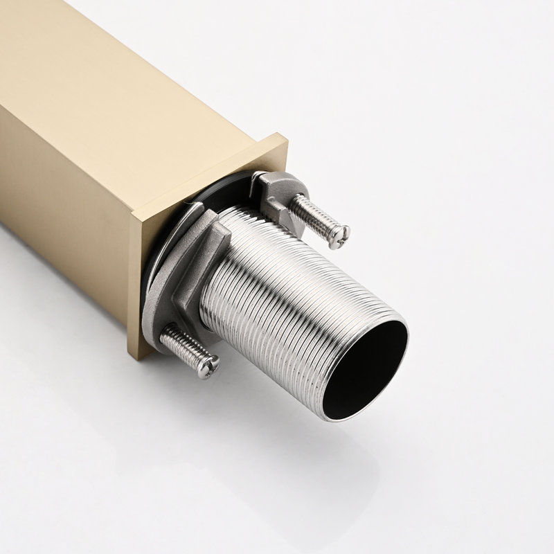 Stainless Steel Bathroom Faucet - Single Hole Gold Finish Deck-Mounted Contemporary Design With Drain 1 Minimalist And Assembly