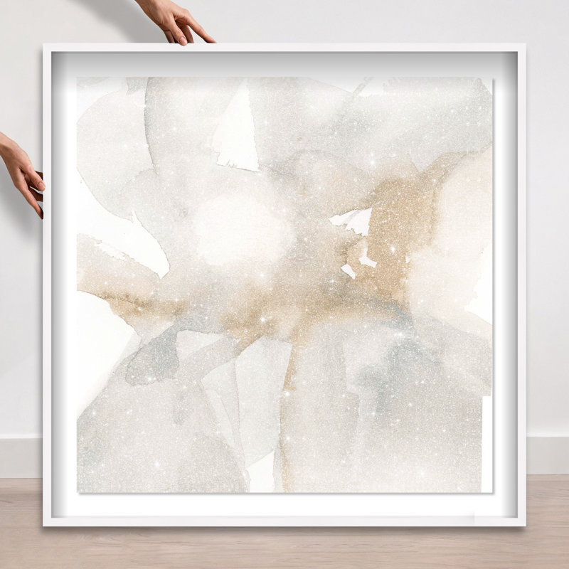 Neutral Flow II Shadowbox Abstract Print by Oliver Gal, Black Frame, 12 x 12, 41.5"H x 41.5"W, White Frame