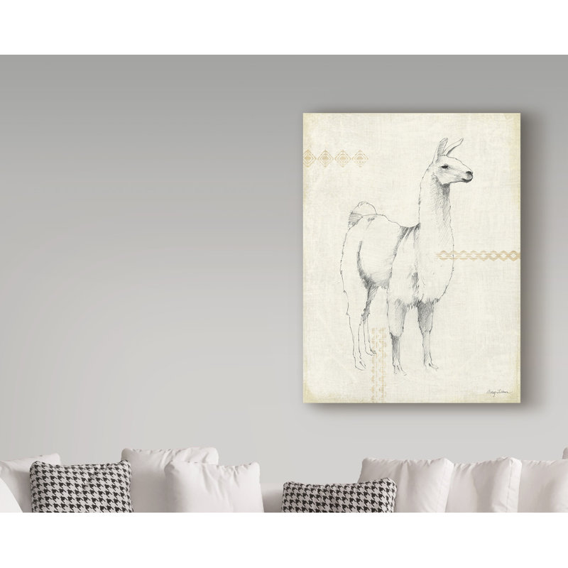 « llama land xi », art sur toile, H 19 po x l 14 po x P 2 po