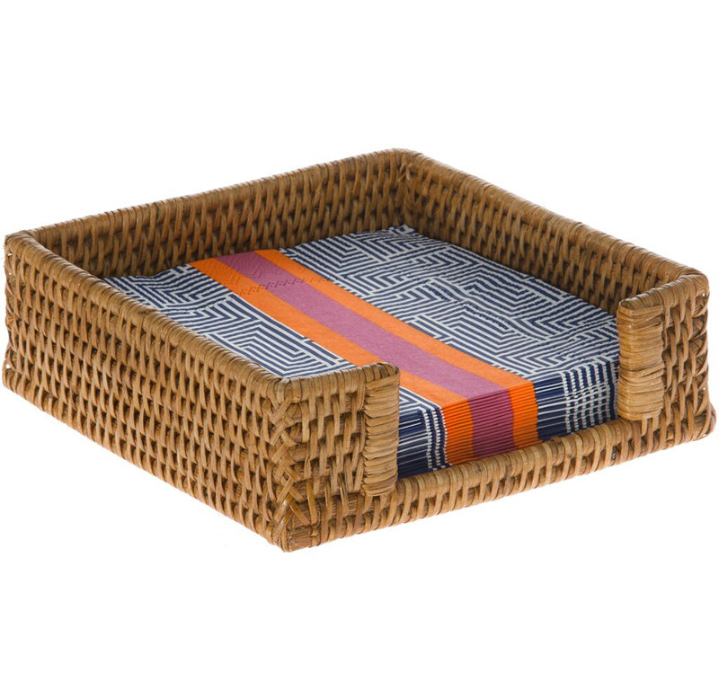 Everard Rattan Flat Napkin Holder, Honey Brown