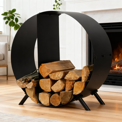 Support à bûches en acier robuste pour le rangement d'extérieur et d'intérieur