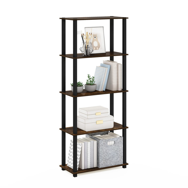 Rivington 23.6'' W Plastic Shelving Unit, Amber Pine/Black