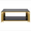 Table basse moderne rectangulaire noire, miroir