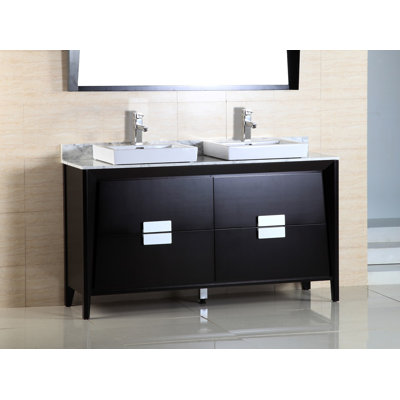 Ensemble de meuble-lavabo à double cuve 60 "