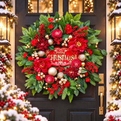 24 " Handmade Silk and Plastic Wreath