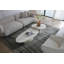  Table basse à piédestal en marbre beige 51 po - Faux marbre Glam
