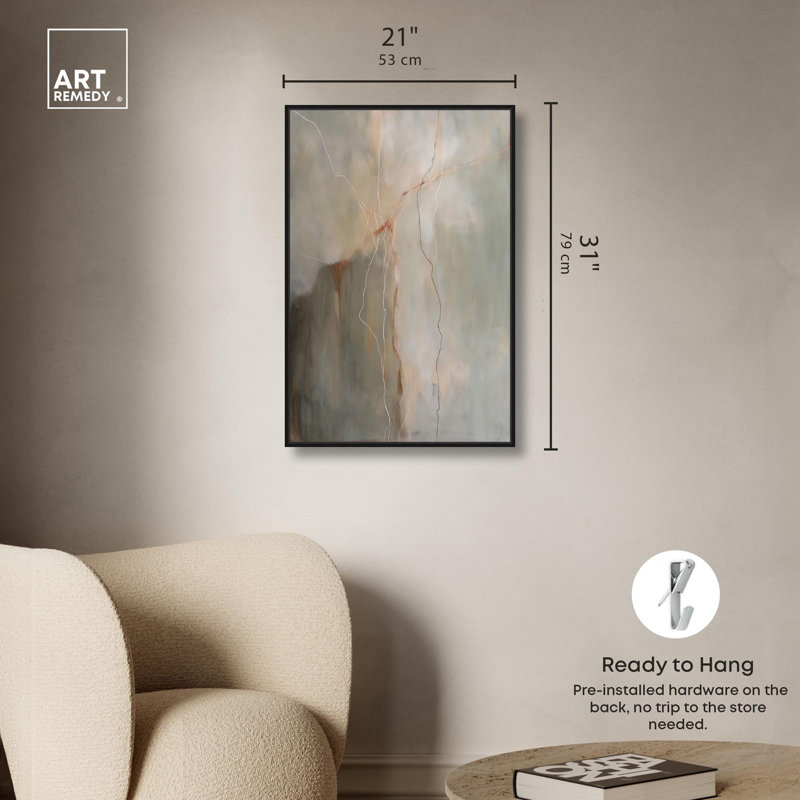 Toile «Fiery Traces IV» par Art Remedy, H 31 po x l 21 po, Cadre noir