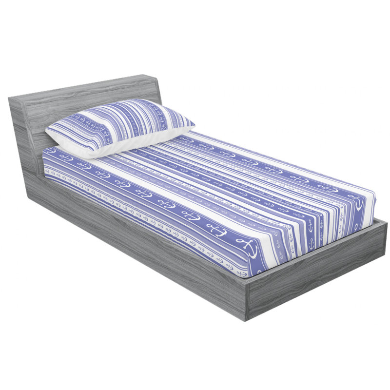 Microfiber Striped Sheet Set, Twin XL Sheet Set with Fitted Sheet, Striped 1
