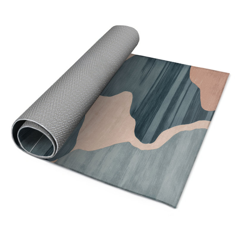 Watercolor Gray Indoor and Outdoor Area Rug, Rectangle 8' x 10'